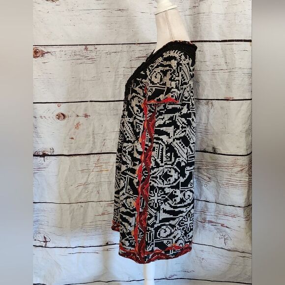 Anthropologie Floreat Abelia Beaded Fringe Geometric Dress Size Small - Picture 4 of 7